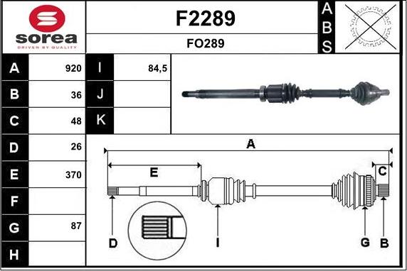 SNRA F2289 - Albero motore / Semiasse autozon.pro