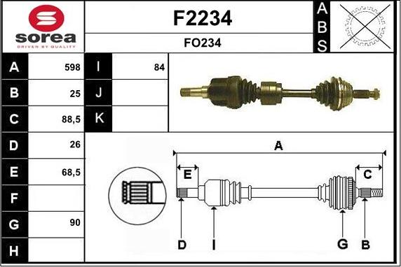 SNRA F2234 - Albero motore / Semiasse autozon.pro