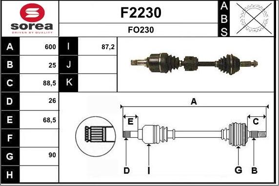 SNRA F2230 - Albero motore / Semiasse autozon.pro