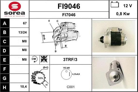 SNRA FI9046 - Motorino d'avviamento autozon.pro