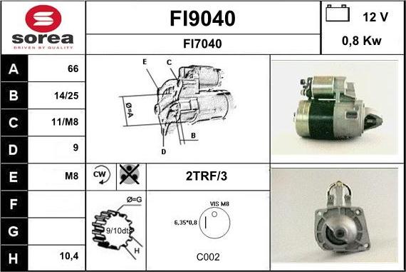 SNRA FI9040 - Motorino d'avviamento autozon.pro