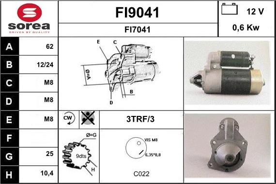 SNRA FI9041 - Motorino d'avviamento autozon.pro