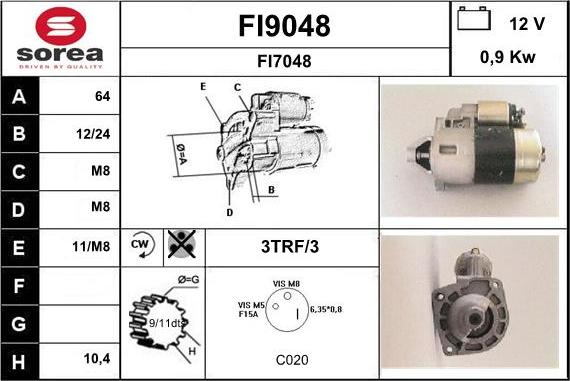 SNRA FI9048 - Motorino d'avviamento autozon.pro