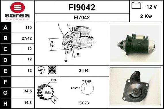 SNRA FI9042 - Motorino d'avviamento autozon.pro