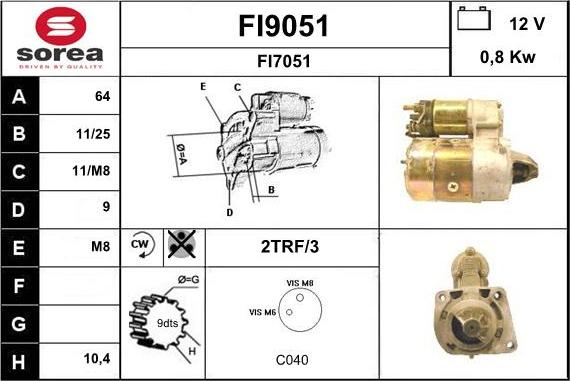 SNRA FI9051 - Motorino d'avviamento autozon.pro