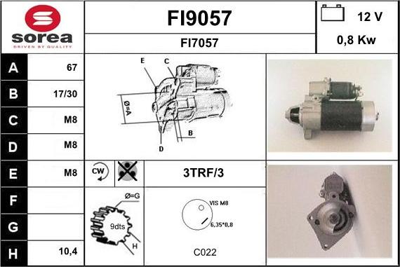 SNRA FI9057 - Motorino d'avviamento autozon.pro