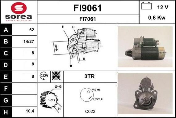 SNRA FI9061 - Motorino d'avviamento autozon.pro