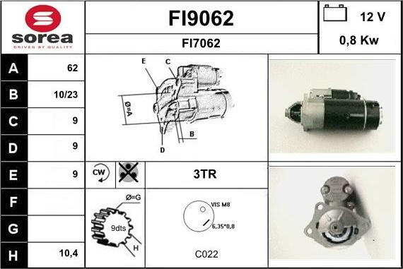 SNRA FI9062 - Motorino d'avviamento autozon.pro