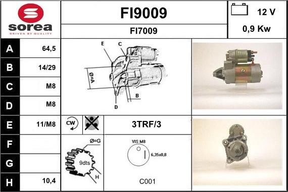 SNRA FI9009 - Motorino d'avviamento autozon.pro