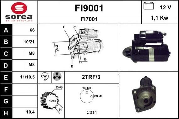 SNRA FI9001 - Motorino d'avviamento autozon.pro