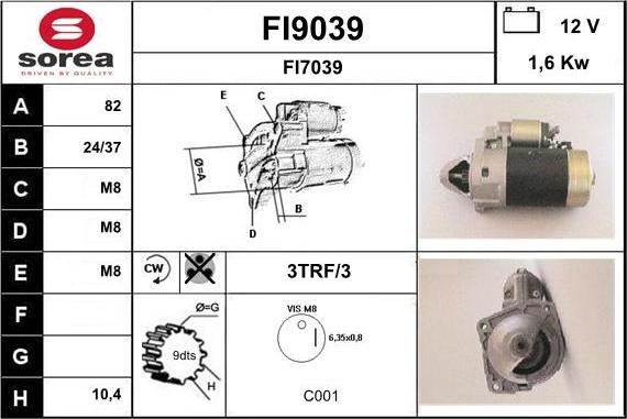 SNRA FI9039 - Motorino d'avviamento autozon.pro