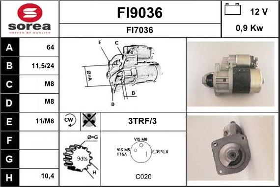 SNRA FI9036 - Motorino d'avviamento autozon.pro