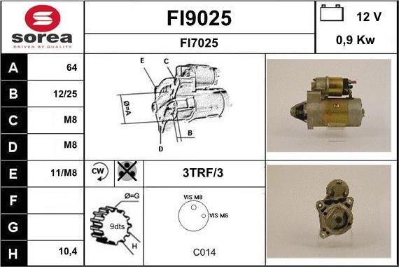 SNRA FI9025 - Motorino d'avviamento autozon.pro