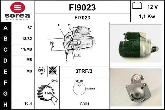 SNRA FI9023 - Motorino d'avviamento autozon.pro