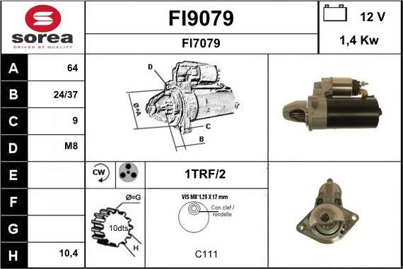 SNRA FI9079 - Motorino d'avviamento autozon.pro