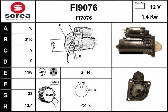 SNRA FI9076 - Motorino d'avviamento autozon.pro