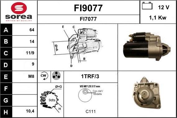 SNRA FI9077 - Motorino d'avviamento autozon.pro