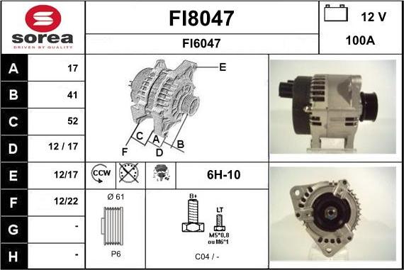 SNRA FI8047 - Alternatore autozon.pro