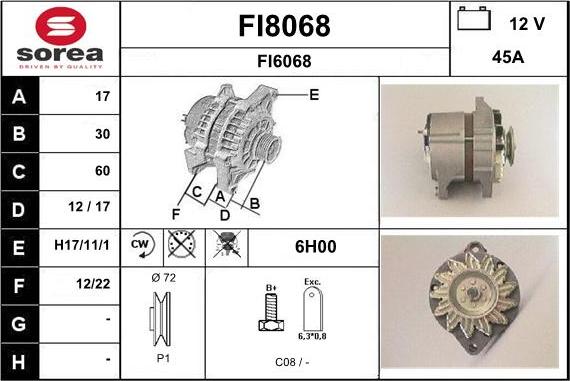 SNRA FI8068 - Alternatore autozon.pro