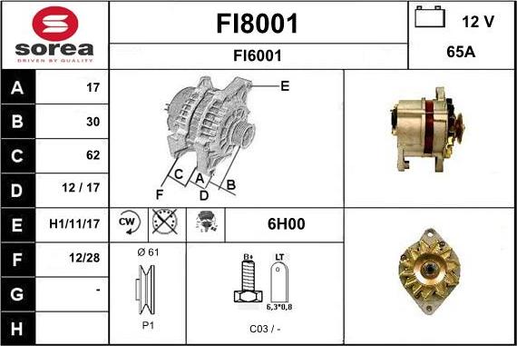 SNRA FI8001 - Alternatore autozon.pro