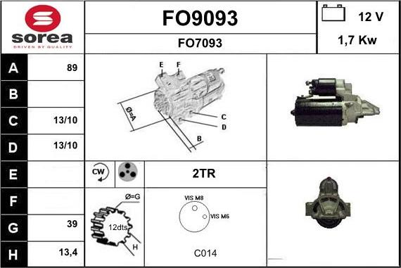 SNRA FO9093 - Motorino d'avviamento autozon.pro