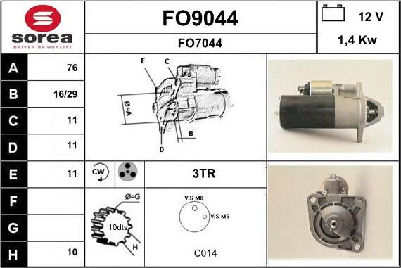 SNRA FO9044 - Motorino d'avviamento autozon.pro