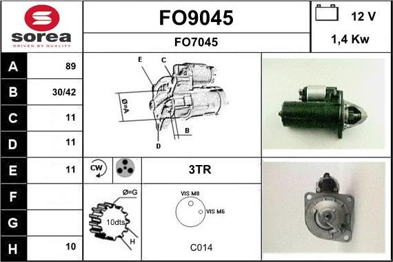 SNRA FO9045 - Motorino d'avviamento autozon.pro