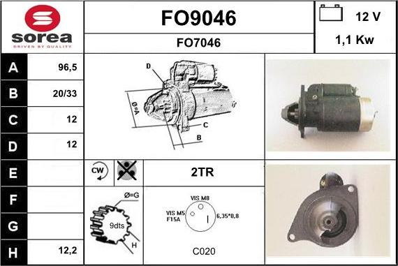 SNRA FO9046 - Motorino d'avviamento autozon.pro