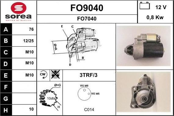 SNRA FO9040 - Motorino d'avviamento autozon.pro