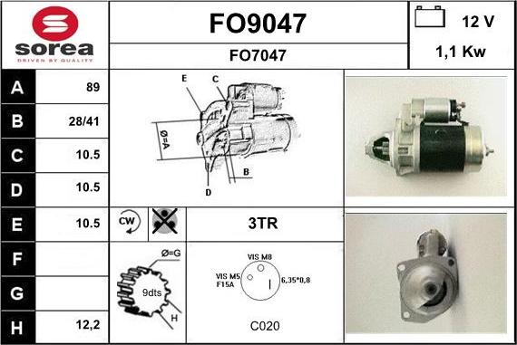 SNRA FO9047 - Motorino d'avviamento autozon.pro