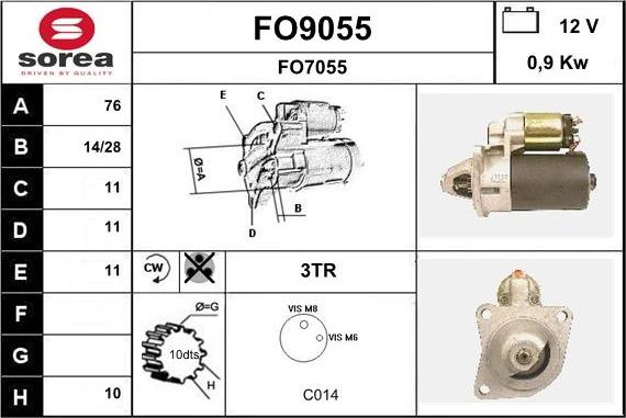 SNRA FO9055 - Motorino d'avviamento autozon.pro