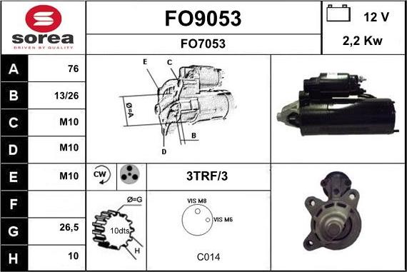 SNRA FO9053 - Motorino d'avviamento autozon.pro