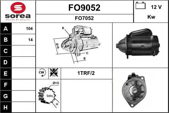 SNRA FO9052 - Motorino d'avviamento autozon.pro