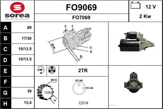 SNRA FO9069 - Motorino d'avviamento autozon.pro