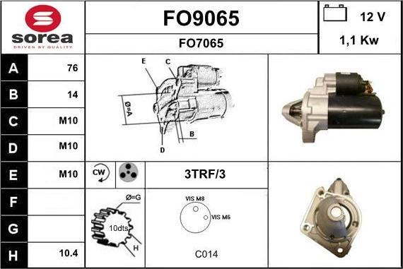 SNRA FO9065 - Motorino d'avviamento autozon.pro