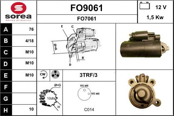 SNRA FO9061 - Motorino d'avviamento autozon.pro