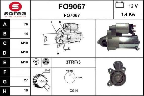 SNRA FO9067 - Motorino d'avviamento autozon.pro