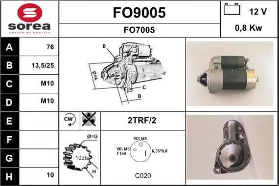 SNRA FO9005 - Motorino d'avviamento autozon.pro