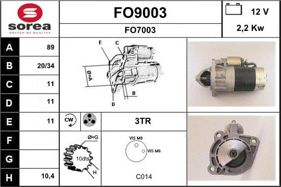 SNRA FO9003 - Motorino d'avviamento autozon.pro