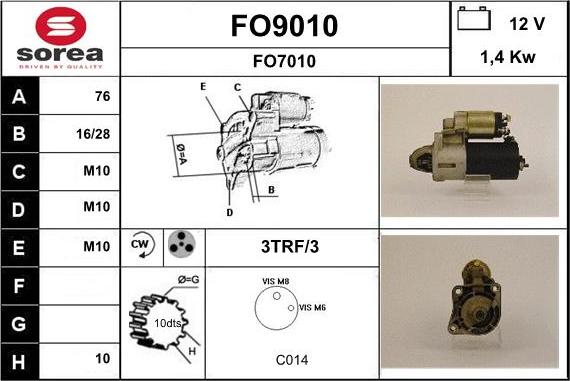 SNRA FO9010 - Motorino d'avviamento autozon.pro