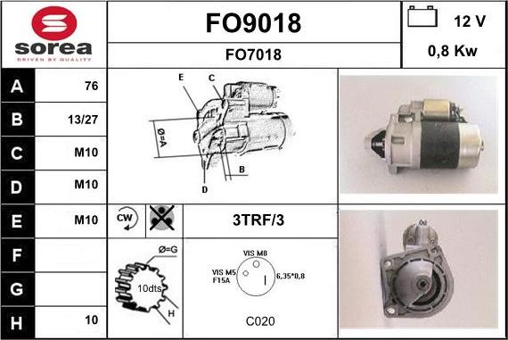 SNRA FO9018 - Motorino d'avviamento autozon.pro