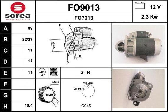 SNRA FO9013 - Motorino d'avviamento autozon.pro