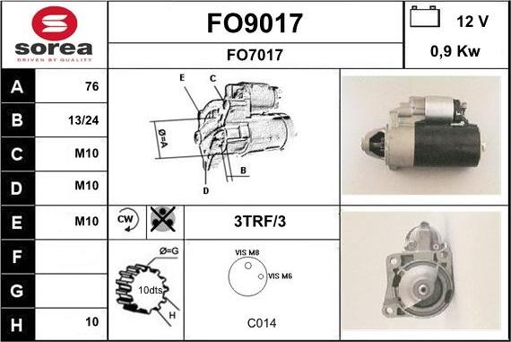 SNRA FO9017 - Motorino d'avviamento autozon.pro