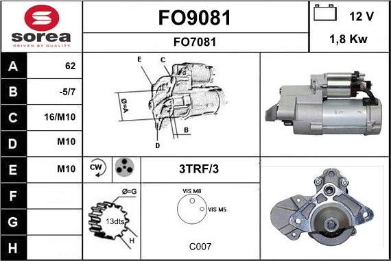 SNRA FO9081 - Motorino d'avviamento autozon.pro