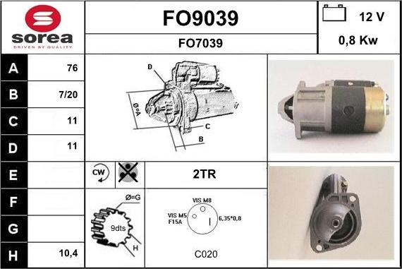 SNRA FO9039 - Motorino d'avviamento autozon.pro