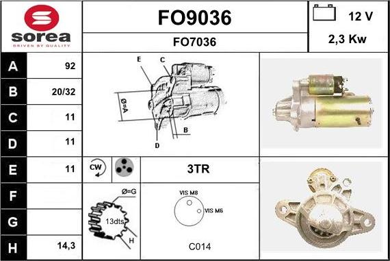 SNRA FO9036 - Motorino d'avviamento autozon.pro