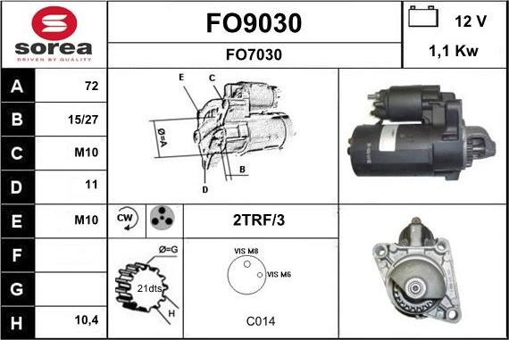 SNRA FO9030 - Motorino d'avviamento autozon.pro