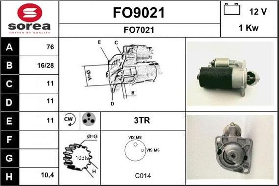 SNRA FO9021 - Motorino d'avviamento autozon.pro