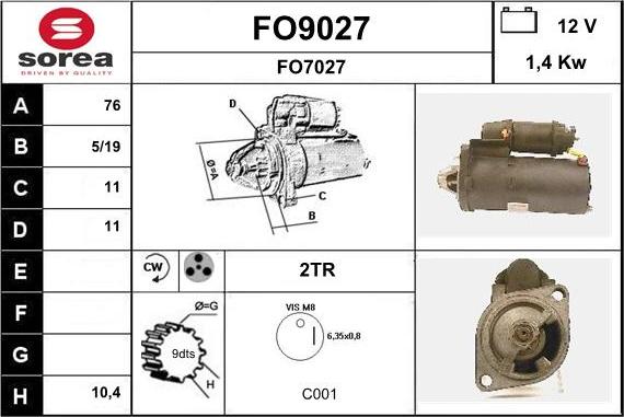 SNRA FO9027 - Motorino d'avviamento autozon.pro