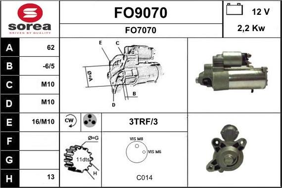 SNRA FO9070 - Motorino d'avviamento autozon.pro